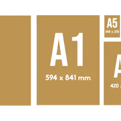 A0 format i inne rozmiary papieru od A1 do A8, prezentujące ich wymiary.