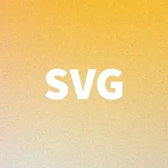 Biały napis SVG na tle gradientu od żółtego do różowego.