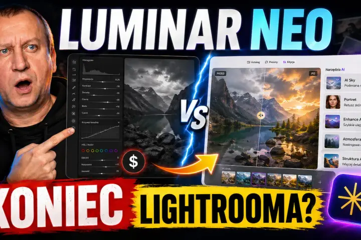 Porównanie edycji zdjęć: po lewej Lightroom, po prawej **Luminar** Neo z narzędziami AI. Czy to koniec Lightrooma?