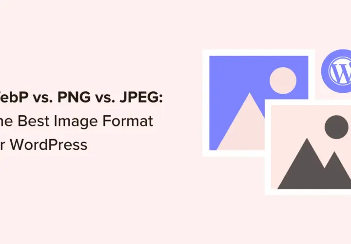 Porównanie formatów WebP, PNG i JPEG. Ikona WordPressa i przykładowe grafiki.