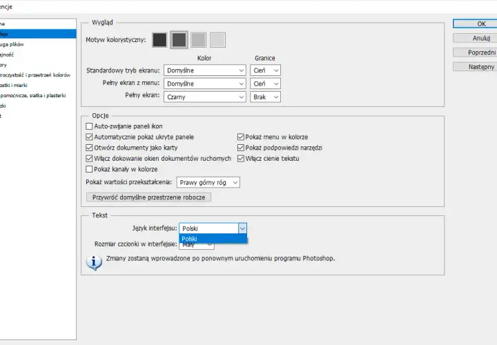 Jak zmienić język w Photoshopie? CC, CS6 i rozwiązania problemów