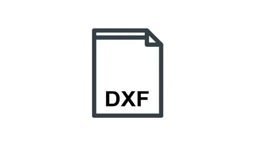 Ikona pliku z napisem DXF. Dowiedz się, dxf czym otworzyć, aby edytować projekty CAD.