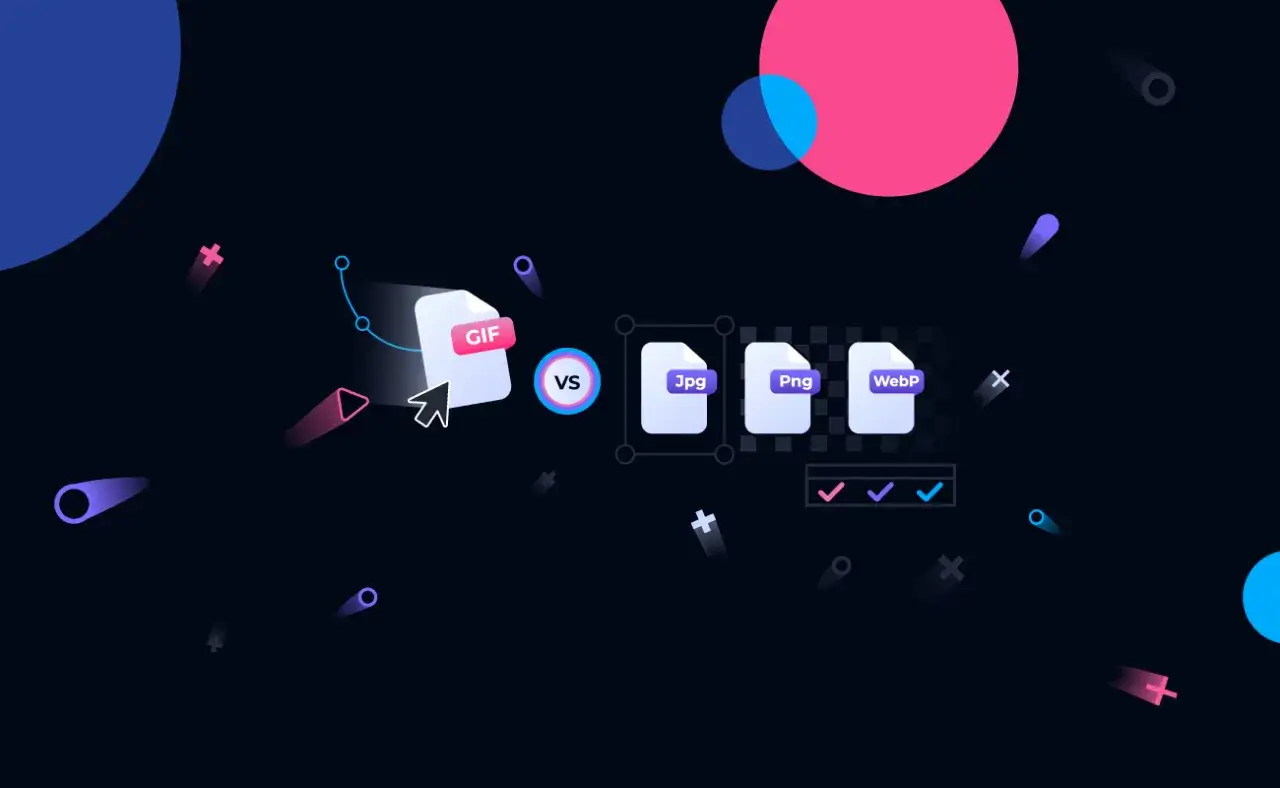 Porównanie formatów plików: GIF kontra JPG, PNG i WebP. Wybierz najlepszy plik WebP dla swojej strony.