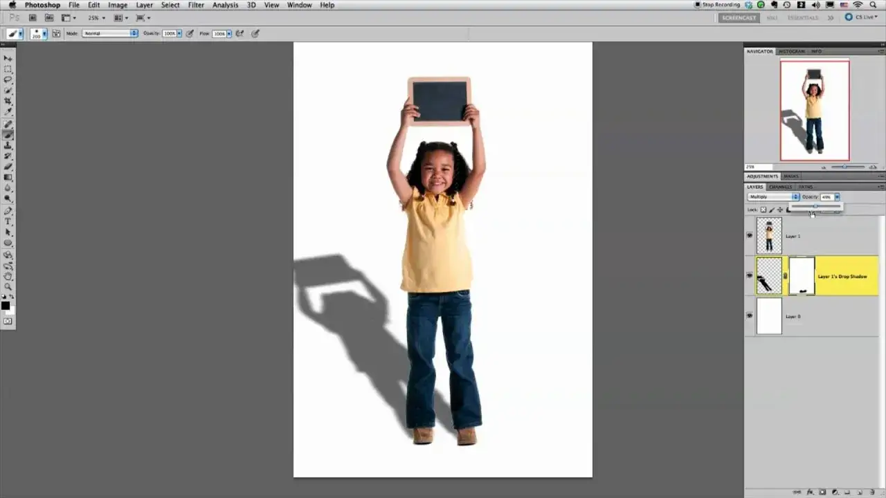 przykłady cieni photoshop drop shadow vs realny cień