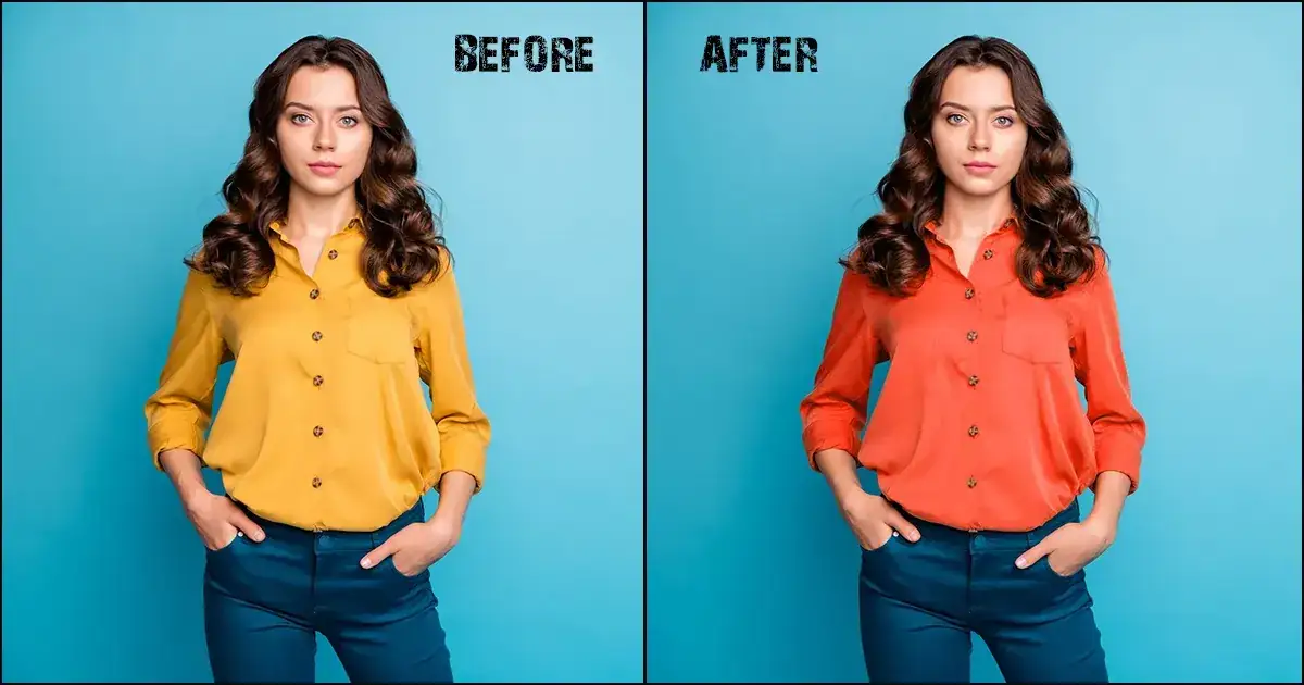 Photoshop inwersja kolorów przed po