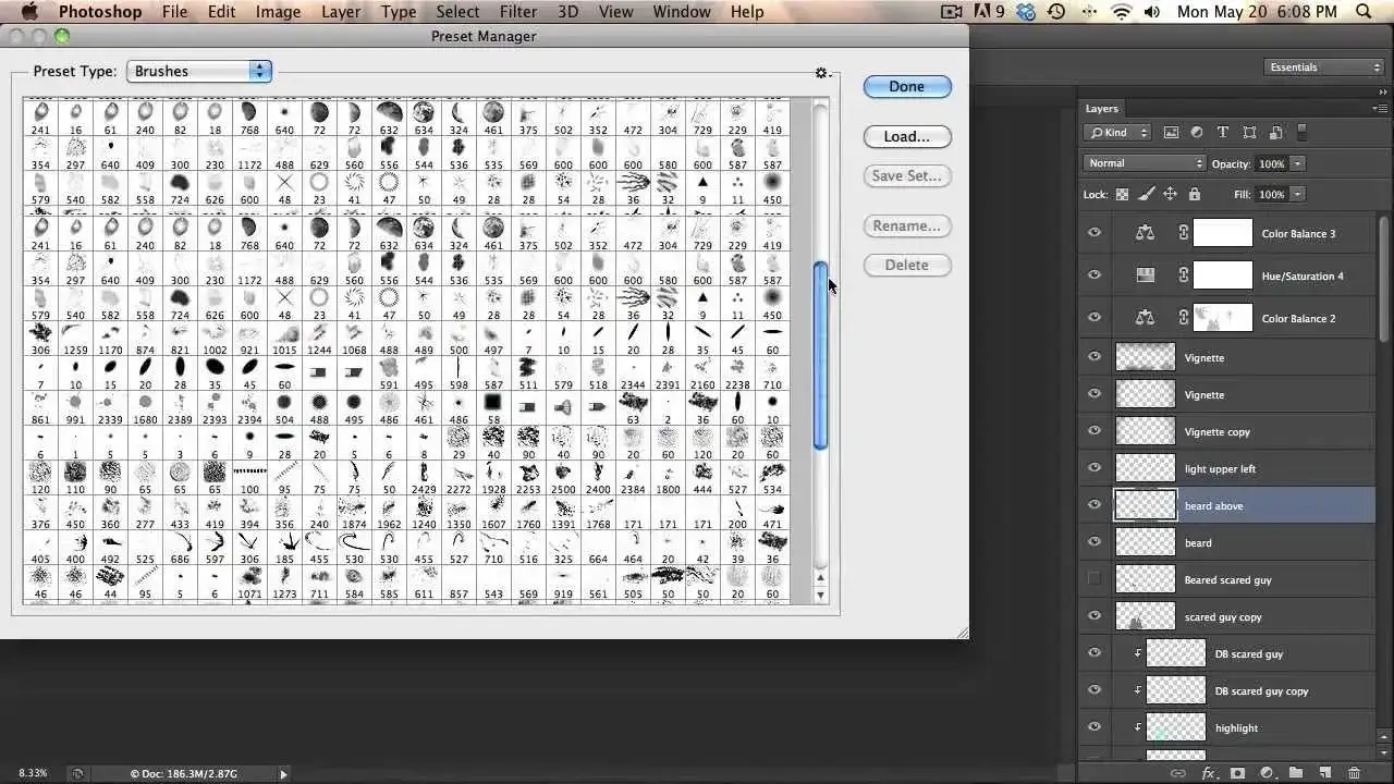 Organizowanie pędzli Photoshop foldery