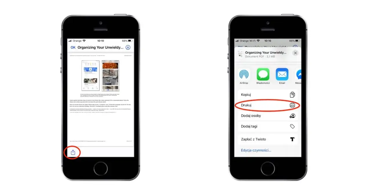 AirPrint jak drukować z iPhone